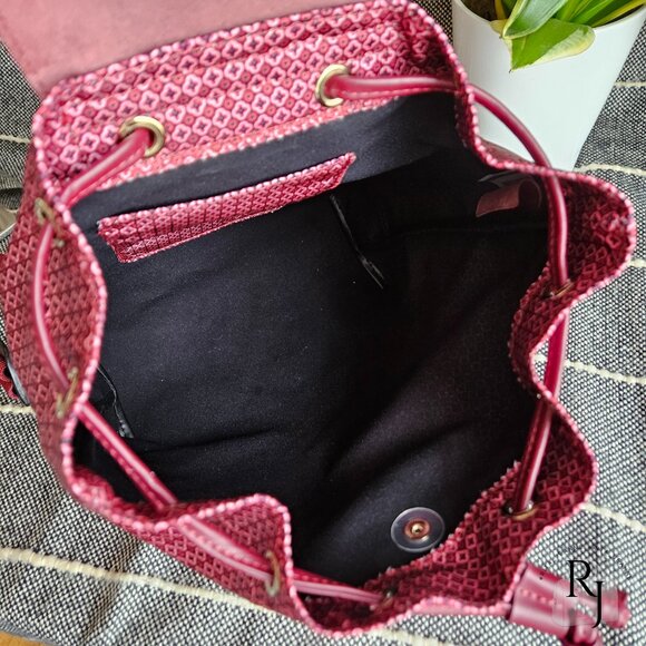 #21 Longchamp Le Pliage Dandy Backpack Geometric Print – Red/Fig - Picture 13 of 15